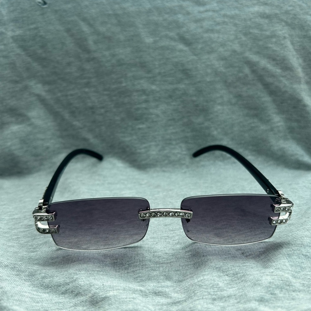 Stylish Black Sunglasses with Silver Accents